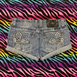 Miss Me Light Blue Jean Shorts